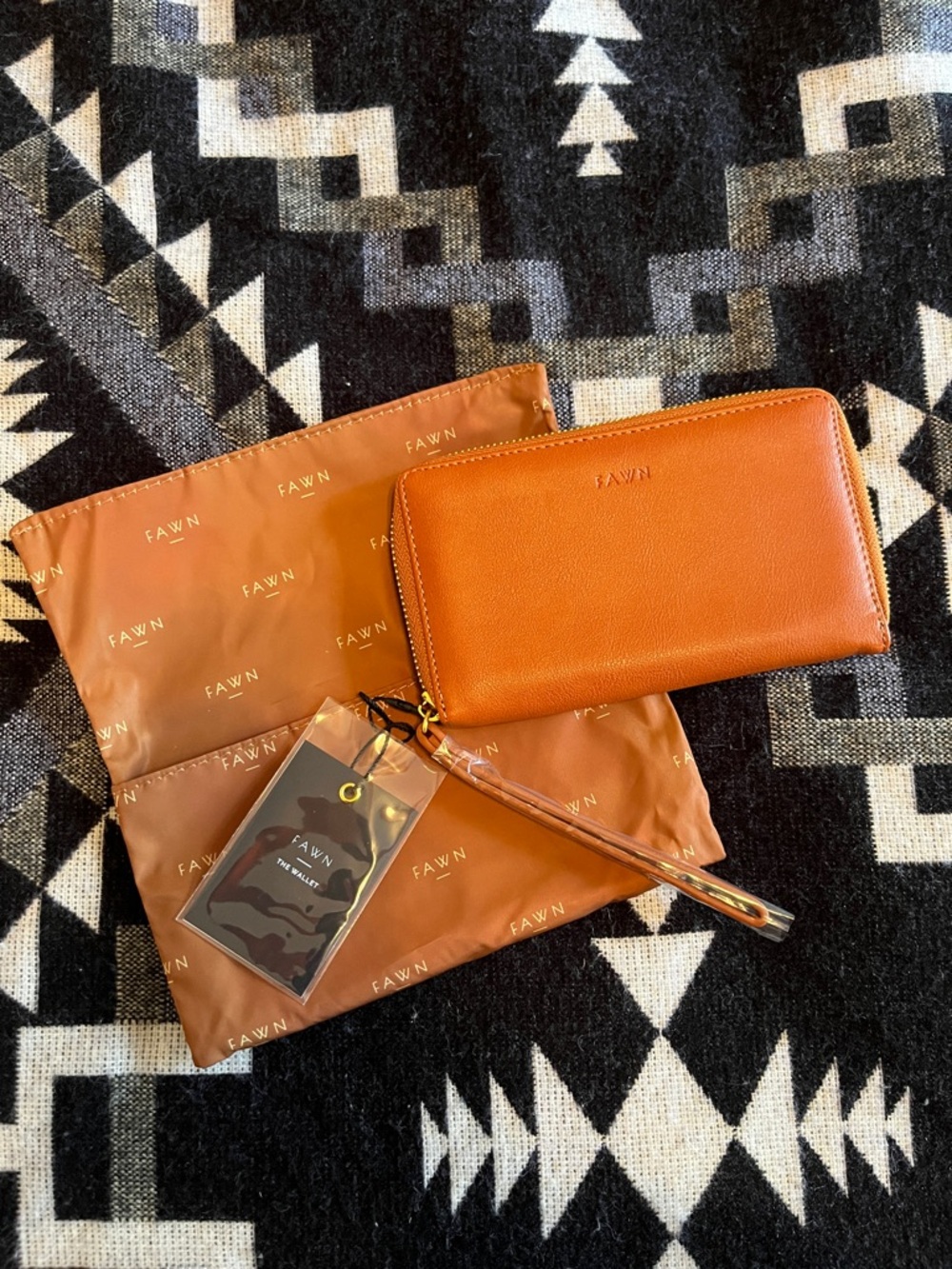 FAWN Design Brown Zip Around Wristlet Wallet